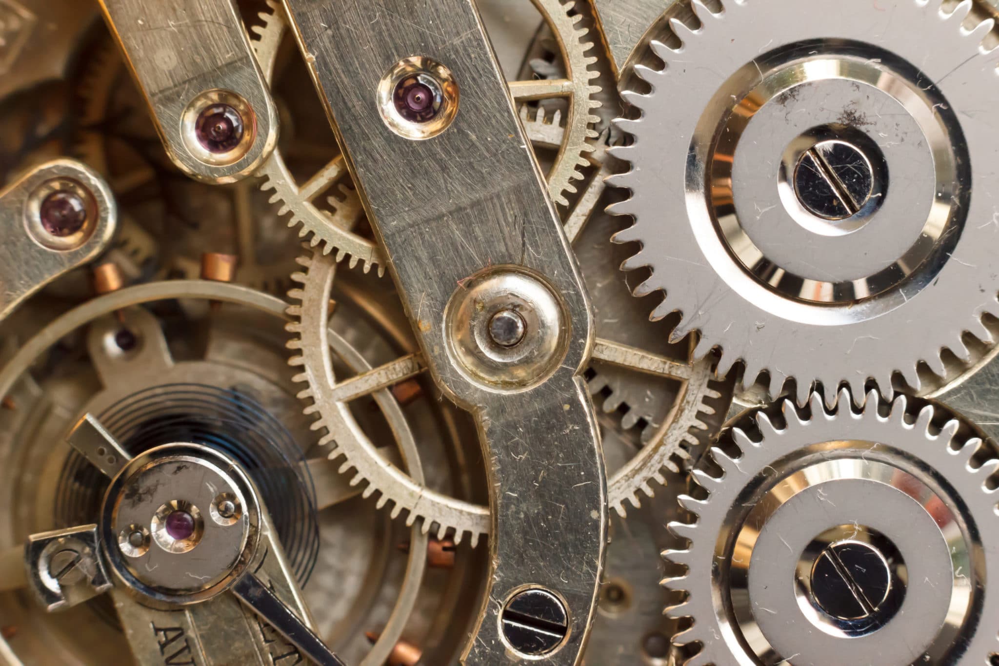 Golden Clockwork. Detail of watch machinery. Old mechanical pocket watch. Macro shot. capteur de force miniature